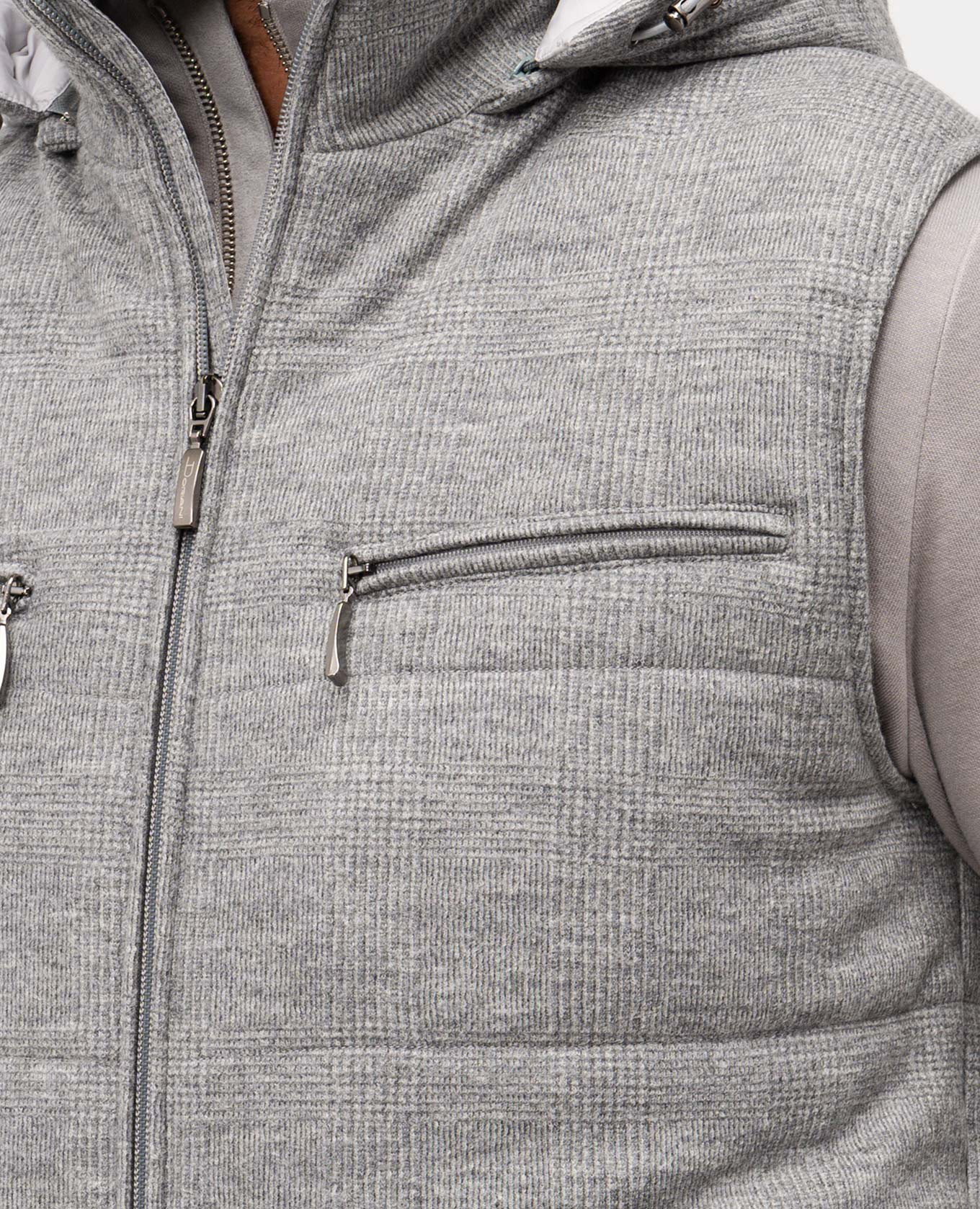 Gray patterned wool gilet Doriani Cashmere 5