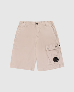 C.P. Company Children's gray shorts with logo patch CUQ00GLLC051014