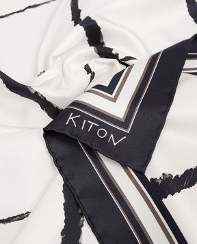 Kiton White patterned silk scarf D53754K0953H