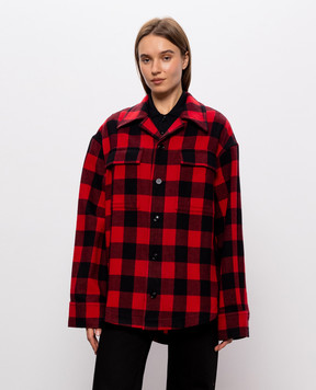 Ami Paris Red wool check shirt USH875WV0220w