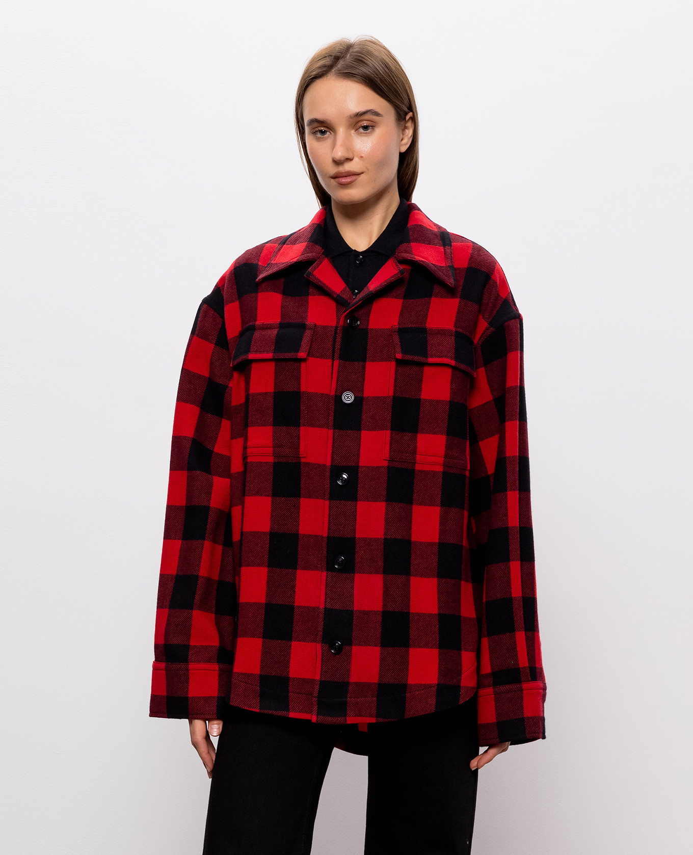 Red wool check shirt Ami Paris 3
