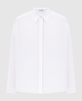 Brunello Cucinelli White shirt with a monil chain MP091MA636
