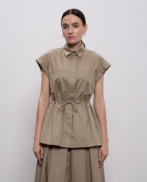 Peserico Khaki shirt with monil chain A0681901979