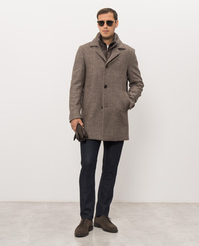 MooRER Brown MONFERRATO insulated wool coat MONFERRATOLP