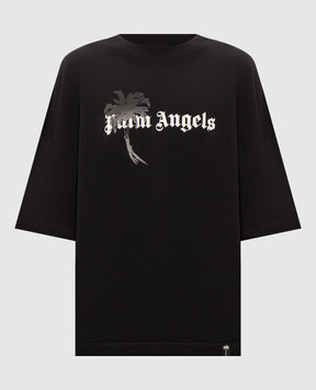 Palm Angels Black t-shirt with logo print PAMAA003JR006
