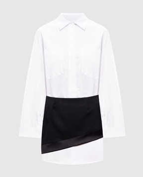 Dondup White shirt dress with asymmetrical skirt DA493CF0200MXXX