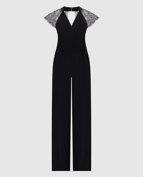 Twinset Black jumpsuit with lace 262TT2424