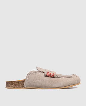 Babe Pay Pls Gray suede mules SABOT