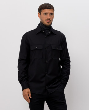 Marco Pescarolo Black wool and silk shirt NEXT5428