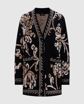 Etro Black patterned wool cardigan WRKE0159AQ12U