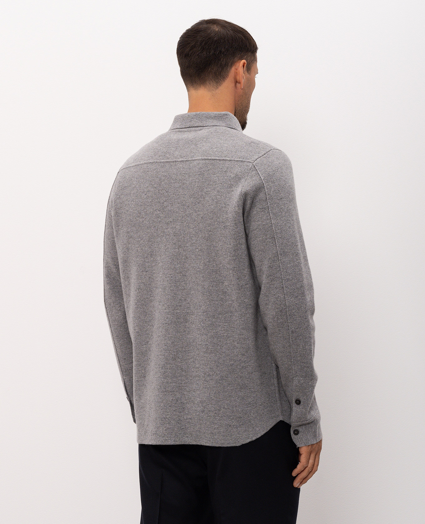 Gray wool and cashmere shirt Peserico 4