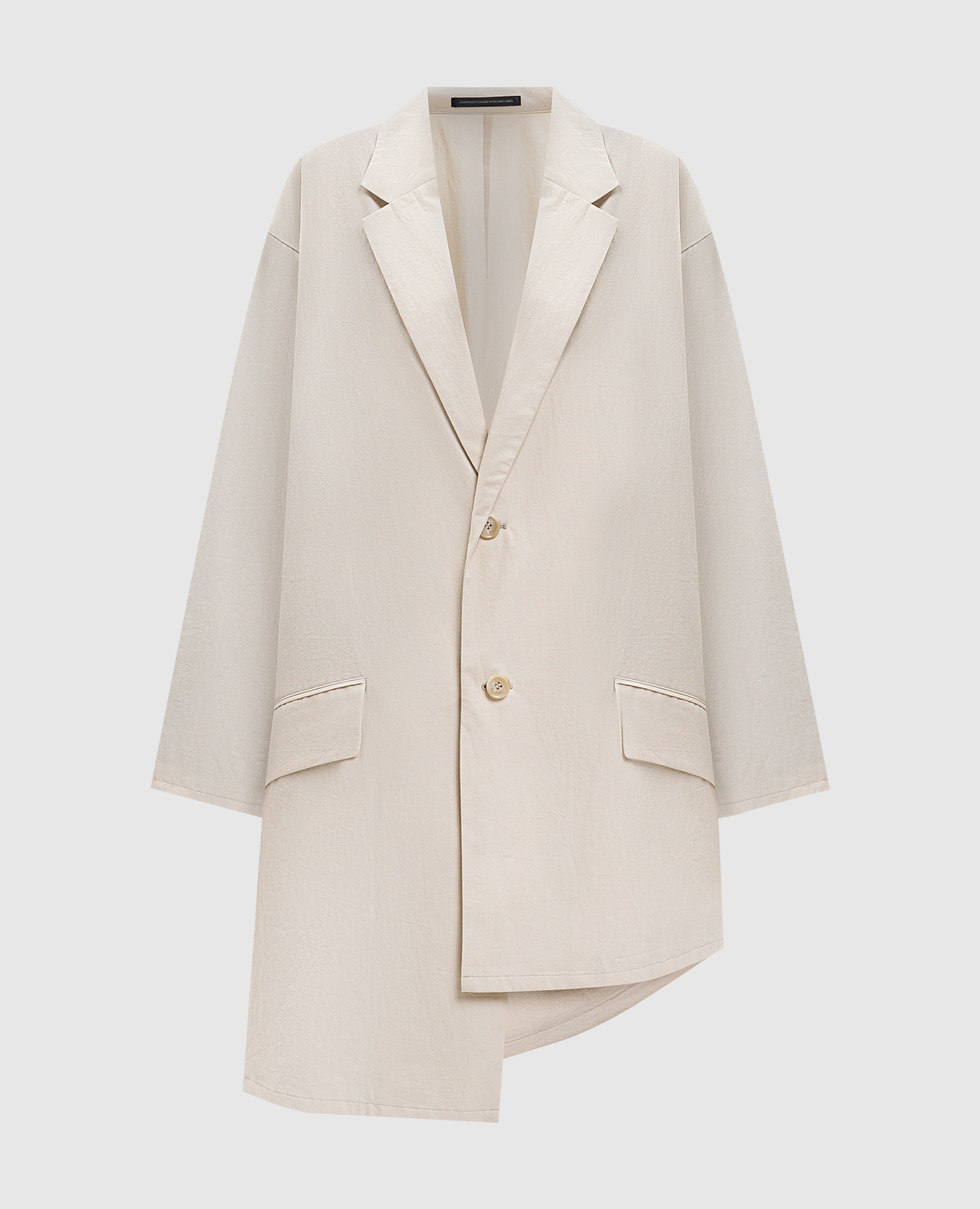 

Beige asymmetric jacket Y` Yamamoto