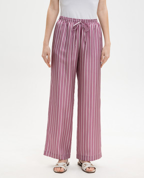 Asceno Pink Aurelia striped silk pants B035F04C506