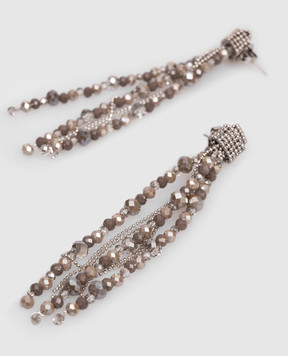 Peserico Brown earrings with chains and beads A35507C0CC780