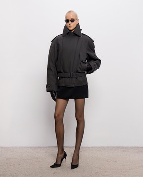 Thierry Mugler Black wool mini skirt COM1JU05811020