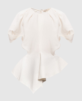 Khaite Rumi ivory linen and silk top 2489230
