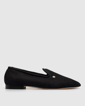 Toteme Black leather ballet flats with fur 264WAS0393LE0116