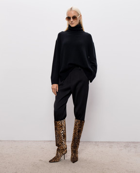 Allude Black wool and cashmere sweater with slits 26517105