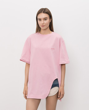 The Attico Pink T-shirt with embroidered logo 261WCT00350JJJ025AA