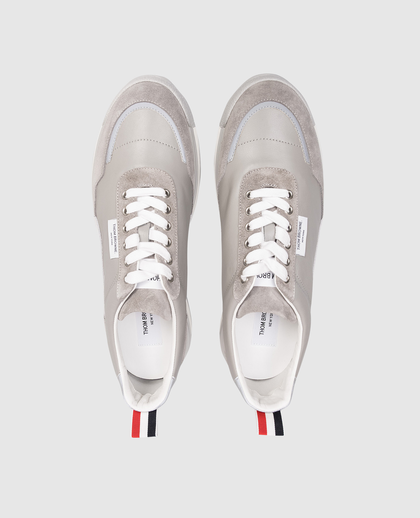 Grey combination sneakers with logo Thom Browne 4