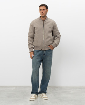 Iceberg Beige bomber jacket with wool O0403104