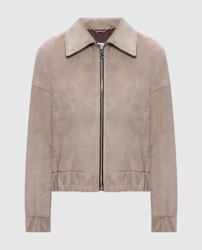 Babe Pay Pls Beige cropped suede jacket 2523SUEDE