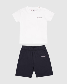 Off-White Children's suit with logo and emblem print 44B2X007S26J002