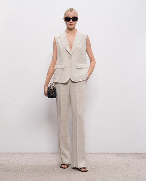 Twinset Gray linen pants with lurex 261TT2521