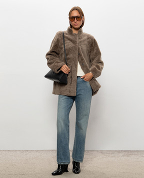 Babe Pay Pls Reversible sheepskin coat with drawstring in brown 2623PRADO