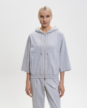 Peserico Grey melange sports jacket with monil chain A12574J002379