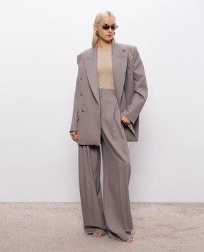 Thierry Mugler Gray wool palazzo pants 26S1PA05291019