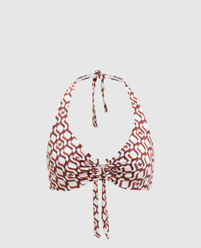 Max Mara White HARA swimsuit bodice with branded print BCHARA