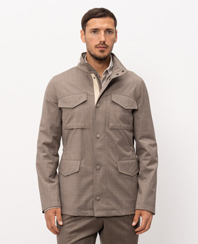 Pini Parma Brown wool and cashmere jacket FJCKLPTOBA