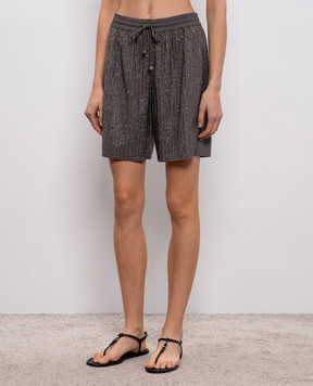Venuja MALIBU grey beach shorts with crystals BX005A