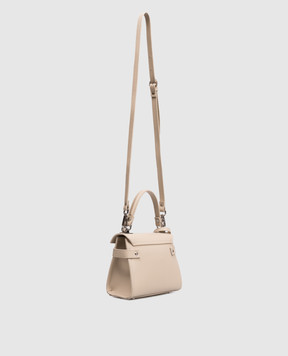 Gianni Notaro Beige leather bag Ruga with pendant 098RUGANIKEL