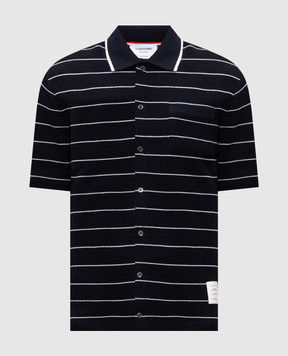 Thom Browne Blue striped linen shirt MJS299AJ0245