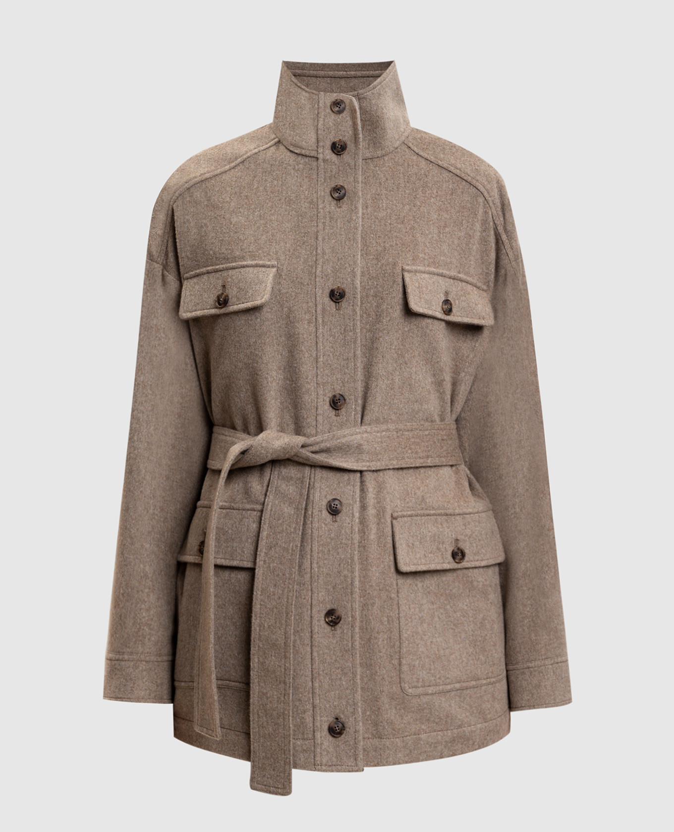 

Beige cashmere jacket with belt Yves Salomon