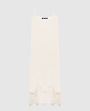 Fabiana Filippi Beige dress-combination with silk TPD276F747M158