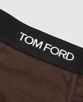 Tom Ford Brown briefs with logo pattern T4LC11040