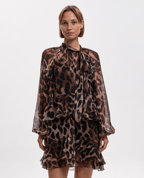 Twinset Leopard print dress with ruffles 262AP2212