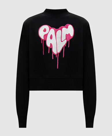 Black sweatshirt with logo print