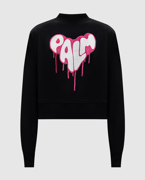 Palm Angels Black sweatshirt with logo print PWBA016G20FLE003