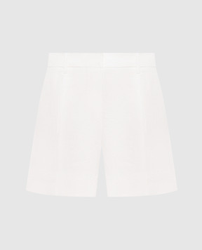 Brunello Cucinelli White linen shorts with chain MH527P8923