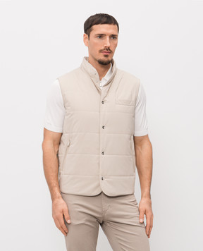 Enrico Mandelli Beige vest with logo embroidery 3T571A519V