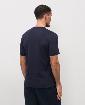 Brunello Cucinelli Blue ribbed T-shirt MR8301336