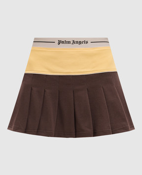 Palm Angels Brown pleated skirt PWCC095S26FAB001
