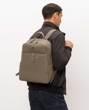 Enrico Mandelli Beige leather Johnny backpack JOHNNY7213