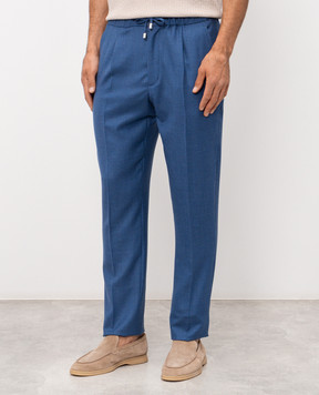 Enrico Mandelli Blue cashmere pants GYM02B5607