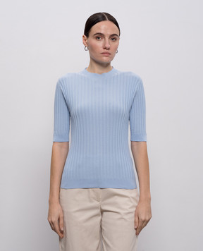 Peserico Blue ribbed top A99096F1809310