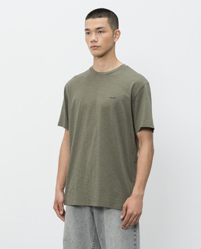 Woolrich Khaki T-shirt with logo print CFWOTE2013MRUT4061